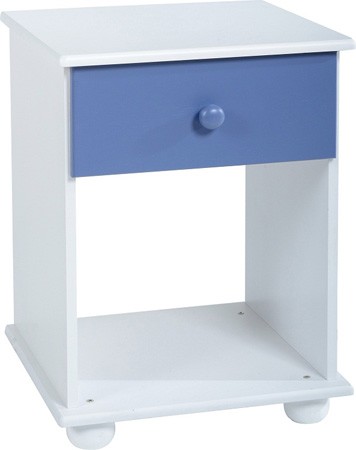 Rainbow 1 Drawer Bedside Cabinet - Blue/White