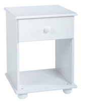 Rainbow 1 Drawer Bedside Cabinet in White