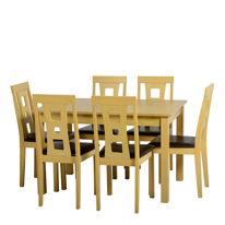 Seconique Rowan Extending Dining Set in Oak and Brown