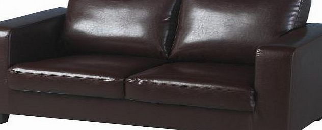 Seconique Tempo Two Seater Sofa-in-a-Box - Brown Faux Leather