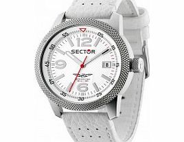 Sector Mens Overland White Leather Strap Watch