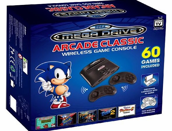 Arcade Classic Wireless - SEGA MegaDrive Console with 20 SEGA Games and 40 Game Bonus Cartridge