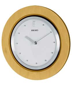 Seiko Beech and Metal Wall Clock