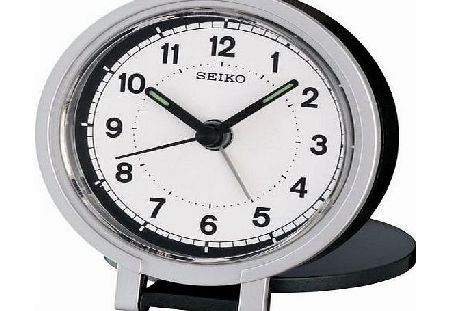 Seiko QHT011K Travel Alarm Clock, White/ Black