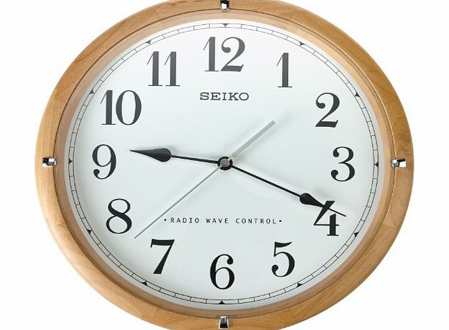 Seiko QXR303Z Radio Controlled Wooden Wall Clock