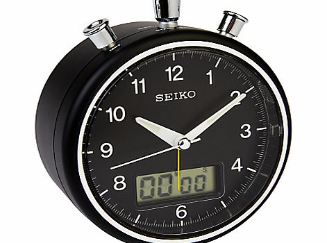 Seiko Stopwatch Alarm Clock, Black