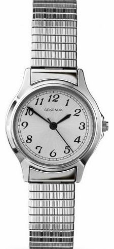 Sekonda Classic Expander Ladies Silver Dial Stainless Steel Expandable Bracelet Watch 4133B