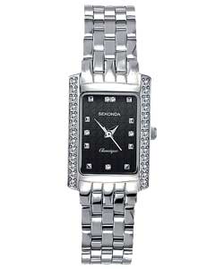 Ladies Classique Silver Stone Set Watch