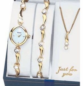 Sekonda Ladies Gold Bracelet, Pendant and Watch Set (228365266)