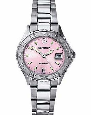 Ladies Pink Sports Style Watch