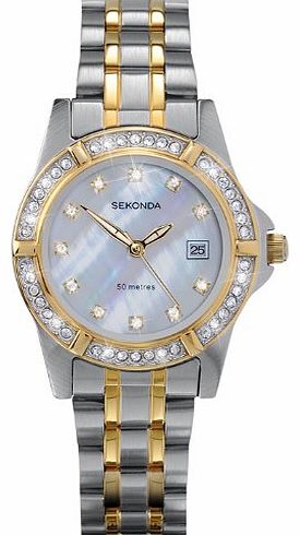 Ladies Twilight Pearl 4174 Stone Set Dress Watch with Mother of Pearl Dial