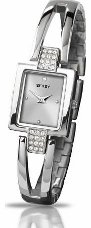 Seksy Amour by Sekonda Ladies Silver Dial Swarovski Crystal Bracelet Watch 4200