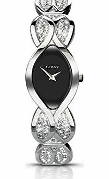 Seksy Womens Quartz Watch with Mother of Pearl Dial Analogue Display and Silver Stainless Steel Bracelet 4