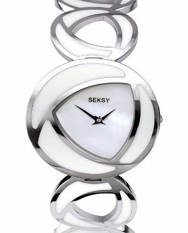 Seksy Wrist Wear by Sekonda Womens Quartz Watch with Mother of Pearl Dial Analogue Display and Silver Stainless Steel Bracelet 4522.37