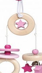 Selecta Travelling mobile in wood - Pink `One size