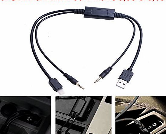 Sengear  Interface Audio USB Y Cable AUX Adapter For Bmw