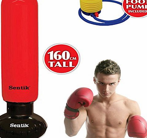 Sentik 160cm Tall Inflatable Punching Tower Punch Bag   Free Foot Pump
