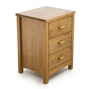 , Eleanor 3 Drawer Bedside Table - Oak