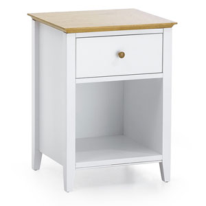 Serene , Grace 1 Drawer Bedside Table - Opal White