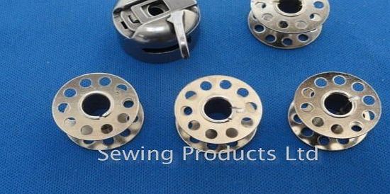 sewing supplies direct DOMESTIC SEWING MACHINE BOBBIN CASE   4 BOBBINS WILL FIT, BROTHER JANOME, SINGER   MORE