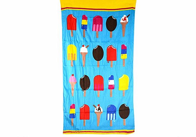 sf-world Large Microfibre/cotton Beach Bath Towel Sports Travel Camping Gym Lightweight (ice-cream (75x150cm)