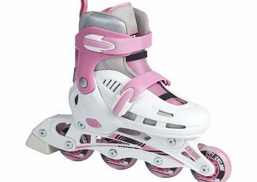 SFR Cyclone Childrens Adjustable Inline Skates - White Pink UK 3-6