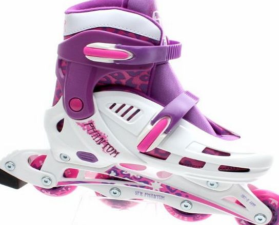 SFR Phantom White/Purple Kids Adjustable Inline Skates UK 3-6