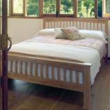 SHD 120cm Heywood Small Double Bed Frame in Rubberwood with Oak Finish