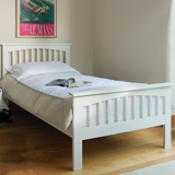 SHD 135cm Heywood Double Bed Frame in Rubberwood with White Paint Finish