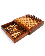 Shared Earth Fair Trade Handmade Chess and Backgammon Set -
