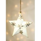 Shared Earth White Papier Mache Star Christmas Tree Decoration