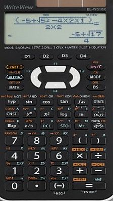 Sharp EL-W516XBSL Scientific Calculator, 16-Digit x 4-Line LCD, Black/Silver