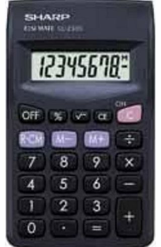 Sharp El233SBBK Pocket Calculator - Black