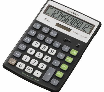 Sharp Recycled Large Desk Top Calculator with Cost, Sale, Margin (ELR297BBK)
