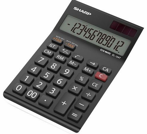 SHARP  EL124TWH Desk Calculator - Black