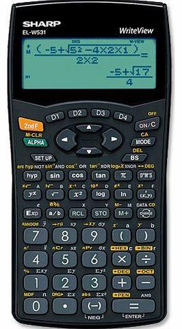 Sharp WriteView Calculator Scientific Battery-power 4-line 335 Functions 2-key Rollover Ref ELW531B