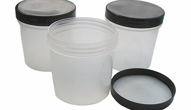 SHC Web 250ml Empty Glug Pots x 6 TRANSLUCENT with BLACK Lid (Plastic Jars/Containers/Tubs for Bait/Boilie Fishing)