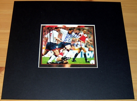 SHEARER & LE TISSIER SIGNED PICTURE - MOUNTED TO