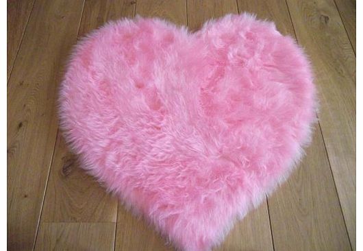Baby Pink Faux Fur Sheepskin Style Rug (75cm x 75cm)