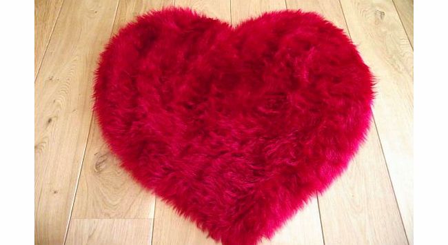 Sheepskin Ruby Red Faux Fur Sheepskin Style Rug (75cm x 75cm)