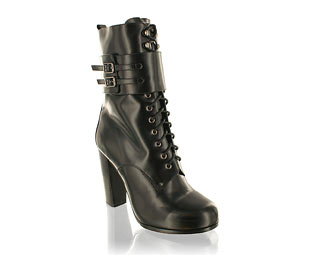 Shellys Lace Up Biker Boot with Cuff