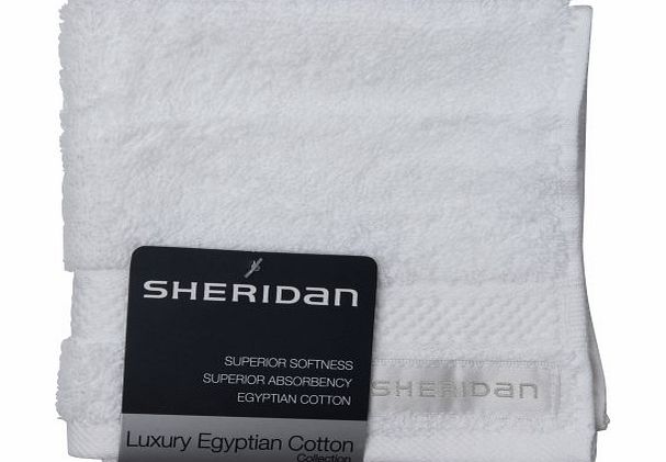 Sheridan Face Washer, Egyptian Luxury, Snow, 33x33