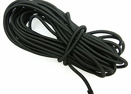 5 mts black elasticated 3mm diameter bungee shock cord - Elastic shockcord rope