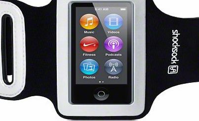 Shocksock - Apple iPod Nano 7 Custom Made Reflective Sports / Jogging / Gym Armband with Dual Arm-Size Slots and Key Pocket (Black)