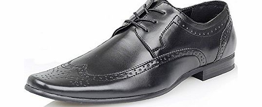 Shoe Avenue MENS CLASSIC DESIGNER INSPIRED FORMAL WORK WEDDING LACE UP BROGUES SHOE BOOTS[Black,UK-8 / EU-42]