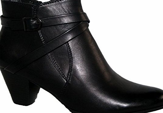 Shoe Tree LADIES 2.75`` HEEL SMART/CASUAL EVENING WEAR ANKLE BOOT WITH SIDE ZIP BLACK 6