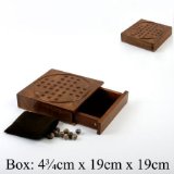 Shop of Legends Wooden Games Set - Solitaire with Stone Balls and Drawer