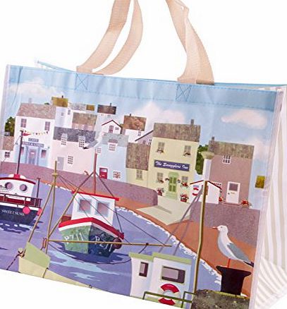 shopforthehouse Fun Seaside Harbour Design Durable Shopping Bag
