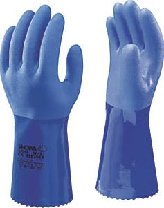 Showa, 1228[^]84543 660 Chemical Hazard Gauntlets Blue Large