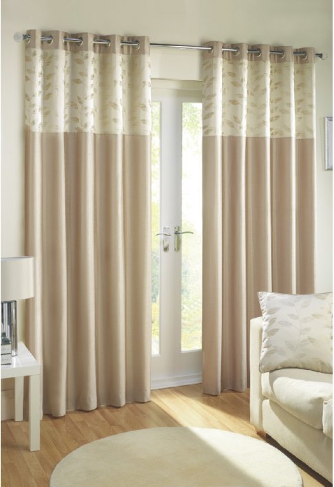 Linen Lined Eyelet Curtains